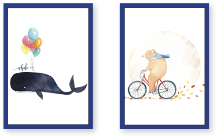 Set Of 2 Frames - Whale (480x480), Png Download