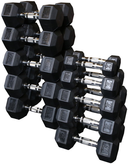 Sdrs550 Rubber Hex Dumbbell - Body Solid Rubber Dumbbell (600x600), Png Download