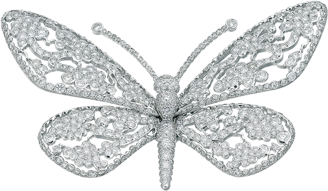 Lace Butterfly Brooch - Jewellery (655x526), Png Download