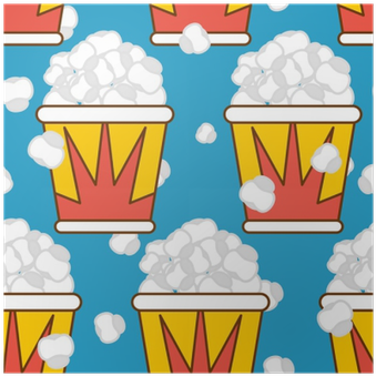 Popcorn Seamless Pattern (400x400), Png Download