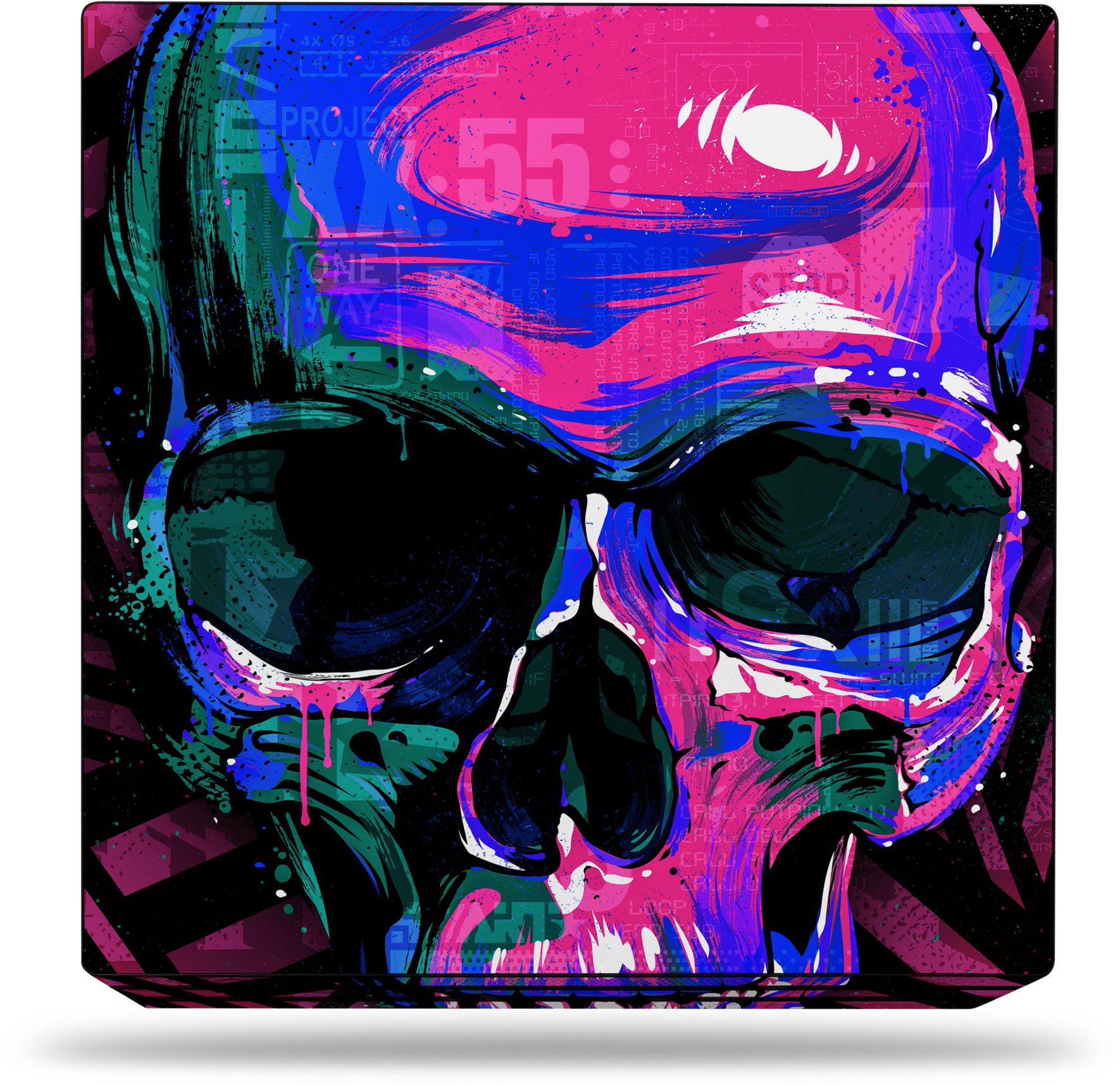 Sony Ps4 Pro Cyber Skull Skin - Microsoft Xbox One X (2048x1799), Png Download