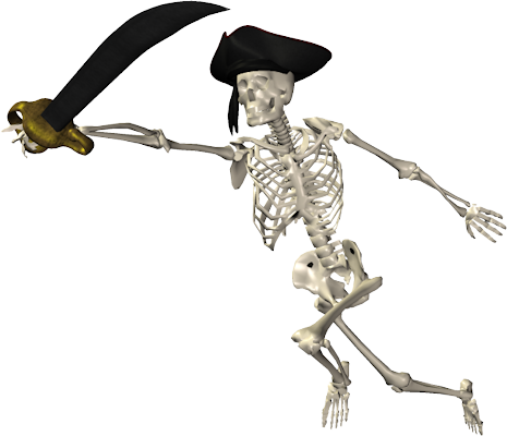 Pi-66 - Skeleton Pirate Clipart (465x400), Png Download