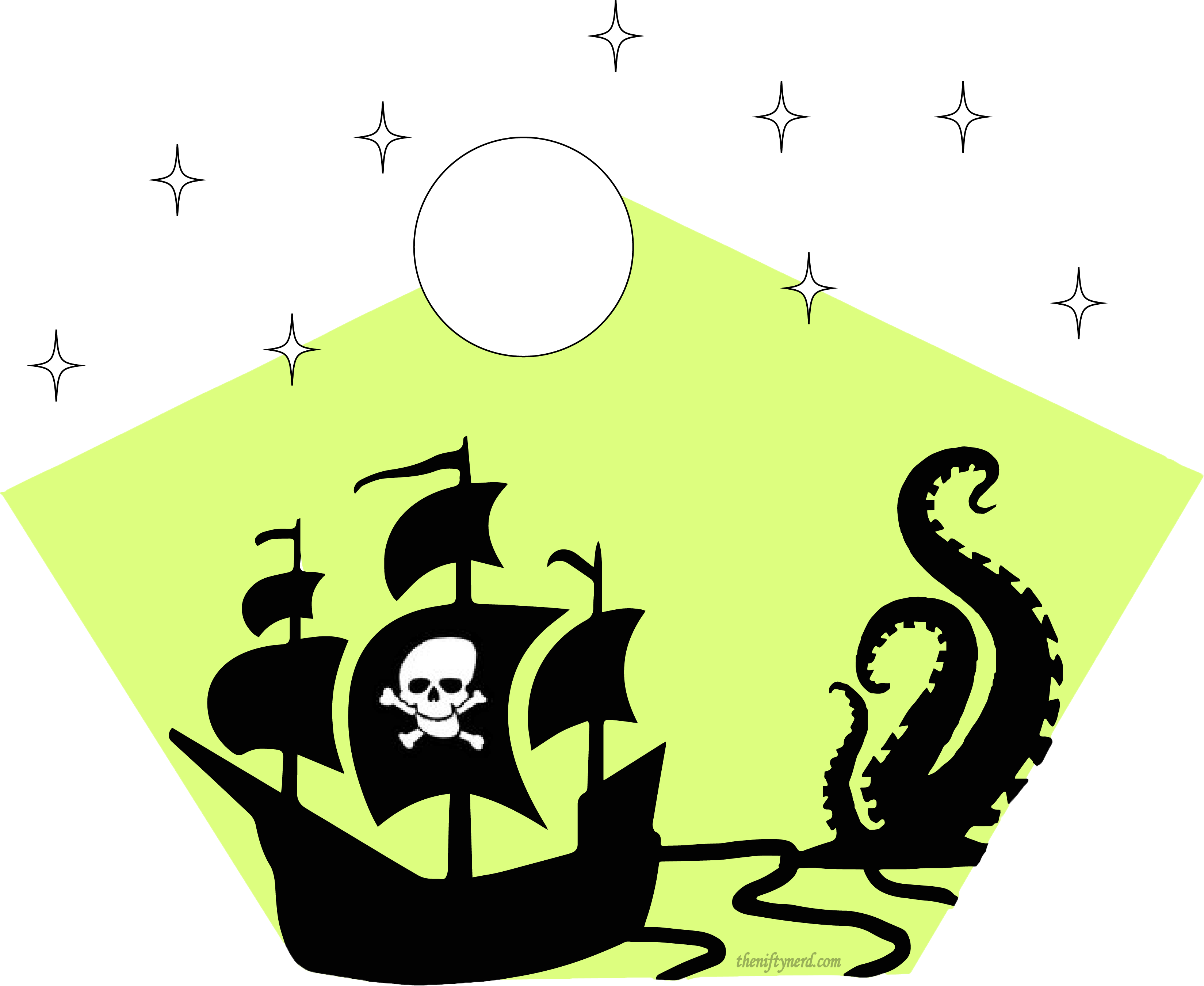 Lurker In The Water - Peter Pan Ship Silhouette (3297x2699), Png Download