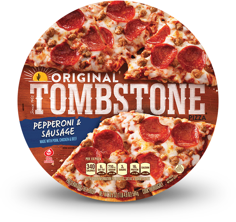 Original Tombstone Pepperoni & Sausage Pizza - Tombstone Pizza Pepperoni And Sausage (780x779), Png Download