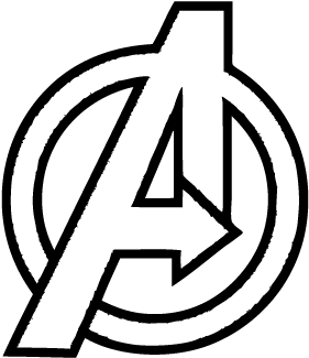 Pinterest Logo Png Black Avengers A Stencil - Infinity Gauntlet Drawing Easy (350x350), Png Download