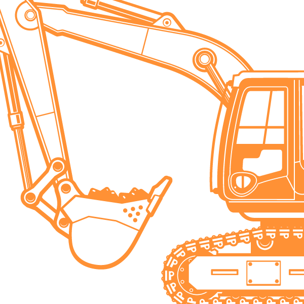 Excavator Digger Kids Wall Murals - Excavator Wall Sticker Big Digger Excavator (600x600), Png Download