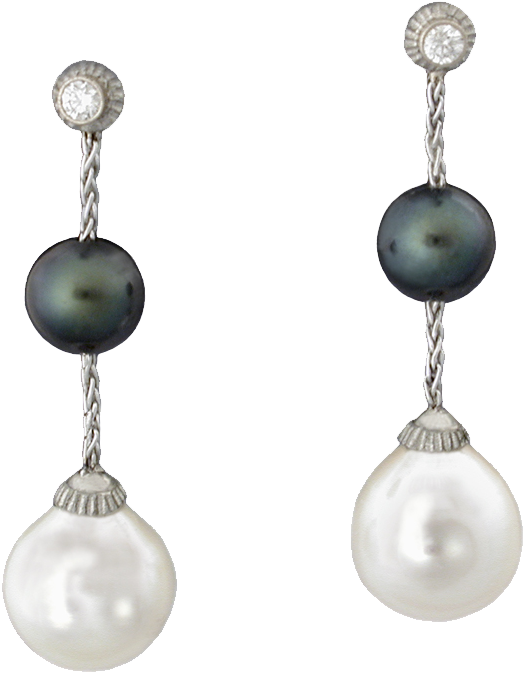 White Pearls Png - Pearl Earrings (900x900), Png Download