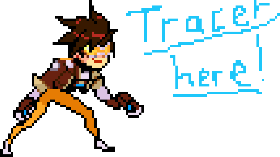 Tracer Pixel Spray - Overwatch Tracer Pixel Spray (1300x640), Png Download