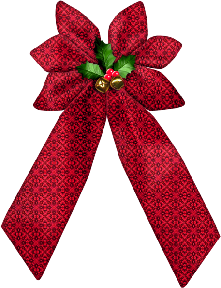 Christmas Ribbon Clipart Vintage - Laços De Natal Png (474x600), Png Download