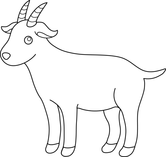 Cute Colorable Billy Goat - Goat Clipart Black And White Png (550x519), Png Download