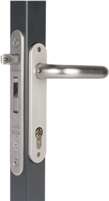 Insert Lock With 20 Mm Backset For Profiles Of 40 Mm - Locinox H-metal, Mortise Lock For Ornamental Gates. (389x400), Png Download