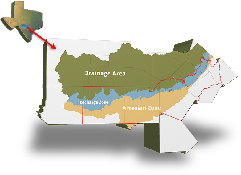 Eaa 3d Maps - Map Of The Edwards Aquifer (800x595), Png Download