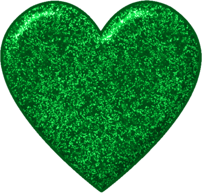 Gold Glitter Heart Clipart - Green Glitter Hearts Png Transparent (500x477), Png Download