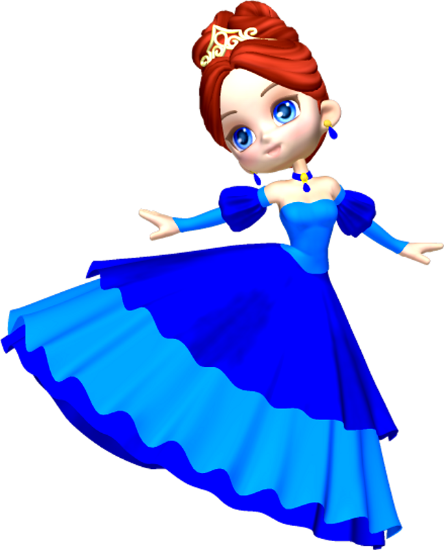 Princess In Blue Poser Png Clipart By Clipartcotttage - Princess Clipart Free Png (646x800), Png Download