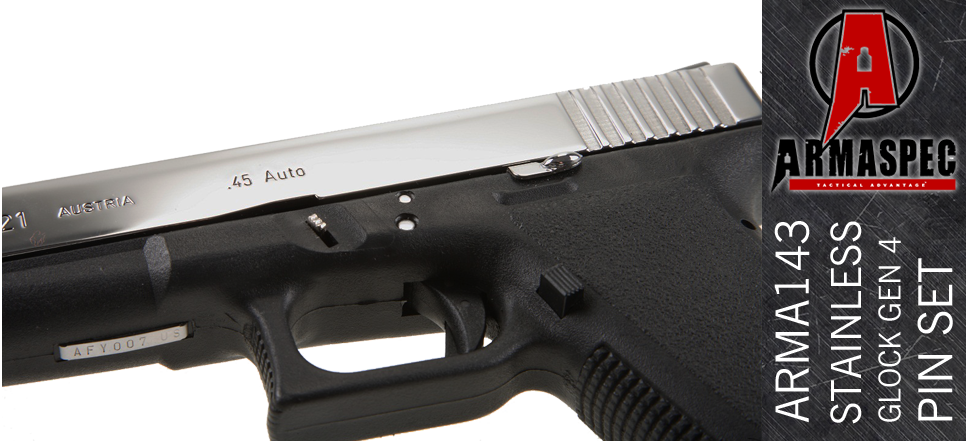Stainless Steel 4 Pin Kit Set For Glock Gen - Stainless Steel Glock (966x441), Png Download