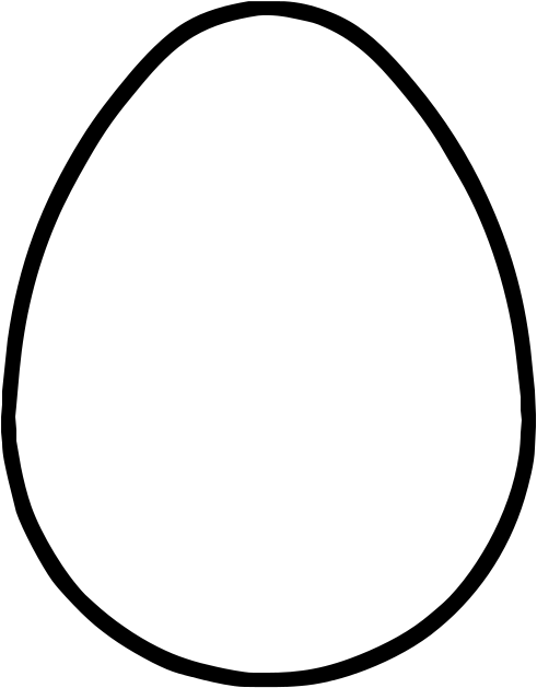 28 Collection Of Egg Drawing Png - Silhouette Oeuf De Paques (500x646), Png Download