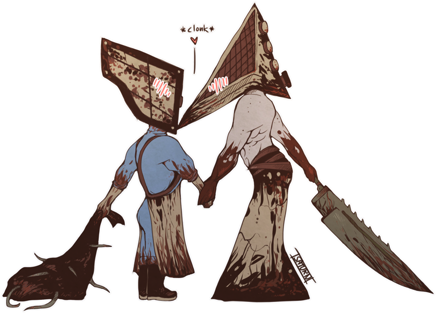 Pyramid Head Png Image Background - Cube Head Silent Hill (900x640), Png Download