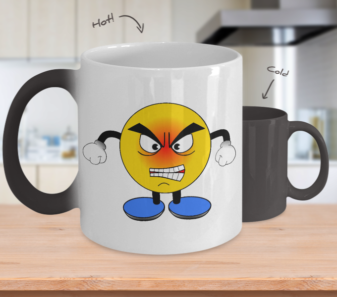 Angry Emoji Mug Color Changing Coffee Mug - Panama Jungle Warfare School Logo (680x600), Png Download