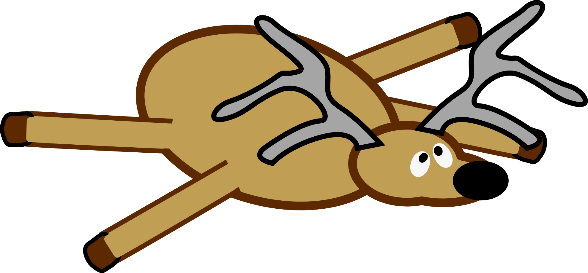 The Collapse Of The Reindeer - Flat Clipart (800x376), Png Download