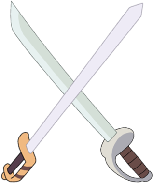 Pearl's Training Swords - Steven Universe Pearls Sword (416x446), Png Download