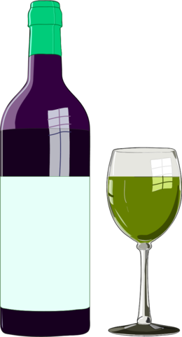Champagne Bottle And Glasses Clipart - Wine Bottle Clipart (260x482), Png Download