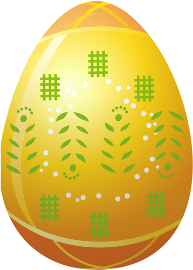 Easter Yellow Egg With Decoration Png Clipart Picture - Soccer Ball (437x600), Png Download
