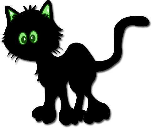 Background Black Cat Transparent - Transparent Background Black Cat (484x412), Png Download