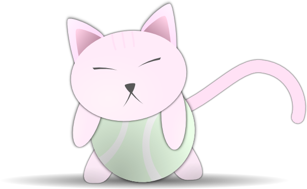 Kitty On Tennis Ball Svg Clip Arts 600 X 369 Px (600x369), Png Download