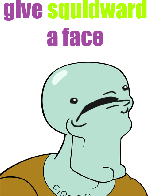 Comment Picture - Squidward With No Face (487x647), Png Download