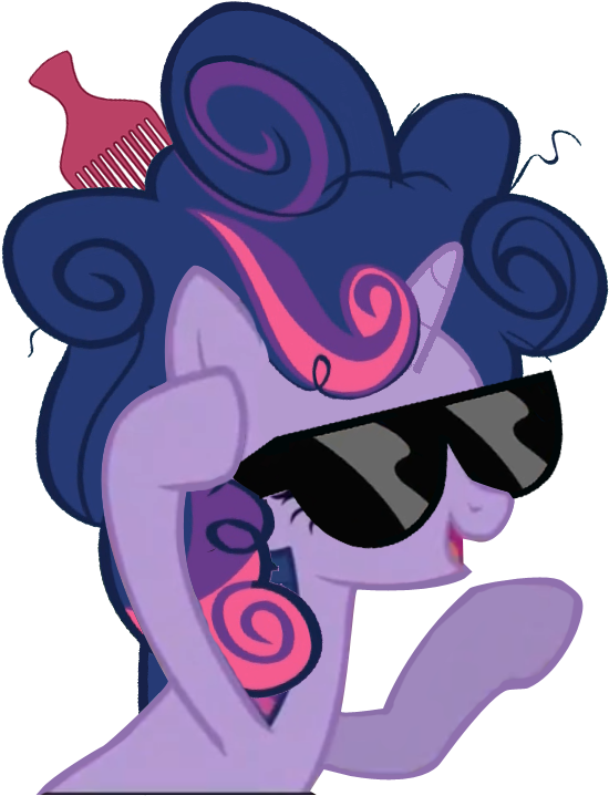 Afro, Comb, Hair Pick, Safe, Sunglasses, Twilight Sparkle - Twilight Sparkle Afro (796x718), Png Download