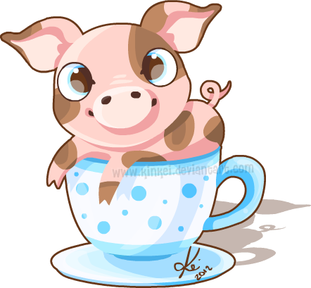 28 Collection Of Teacup Pig Clipart - Teacup Pig Cartoon (442x409), Png Download