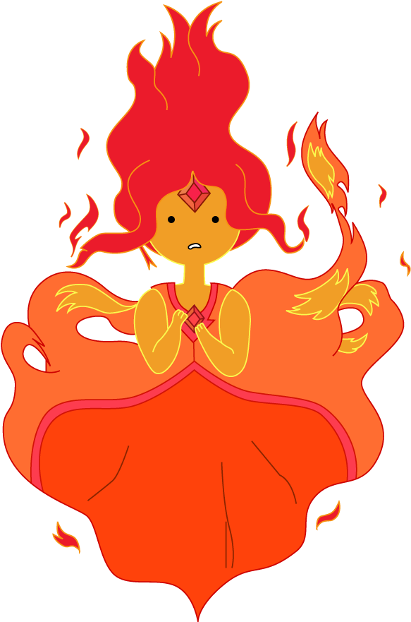 Flame Princess Vector From Adventure Time By Juliefoo - Adventure Time Characters Fire (583x881), Png Download