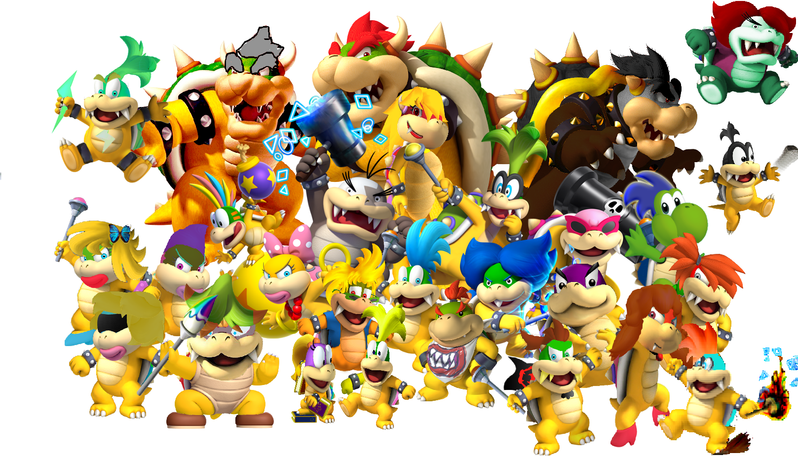 Bowser Transparent Background Png - Mario And Luigis Superstar Saga And Bowsers Minions (1616x1000), Png Download
