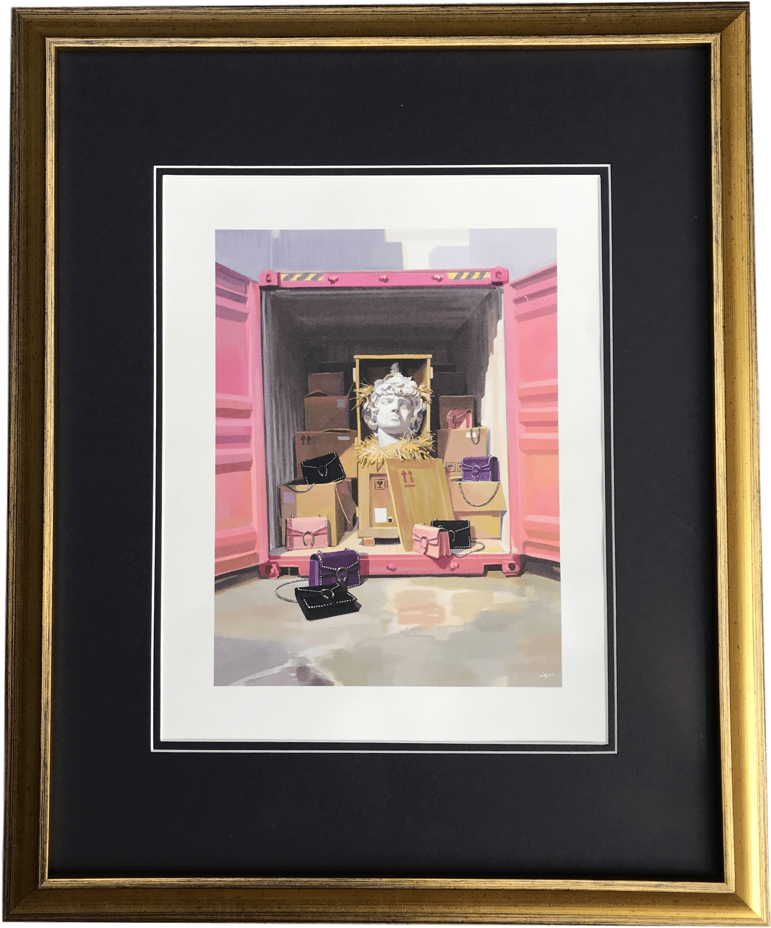 Vintage Gold Frame Gucci Bust & Storage Illustration - Picture Frame (1688x2031), Png Download