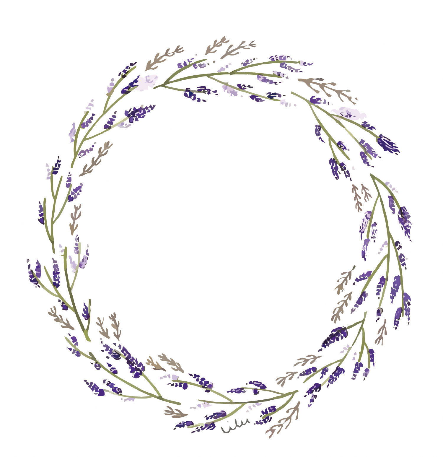 Lavender Violet Wallpaper - Lavender Wreath Transparent Background (1500x1547), Png Download