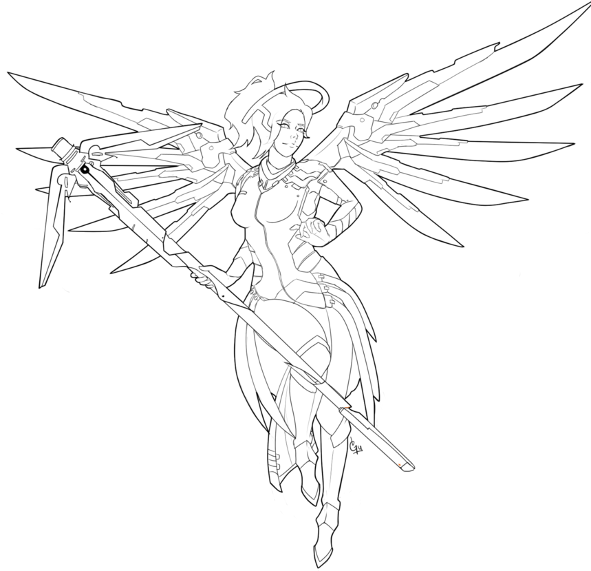 28 Collection Of Overwatch Mercy Drawing - Overwatch Brigitte Para Colorear (869x920), Png Download