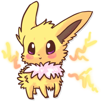 Jolteon By Magicpawed On Deviantart - Jolteon Kawaii (350x349), Png Download