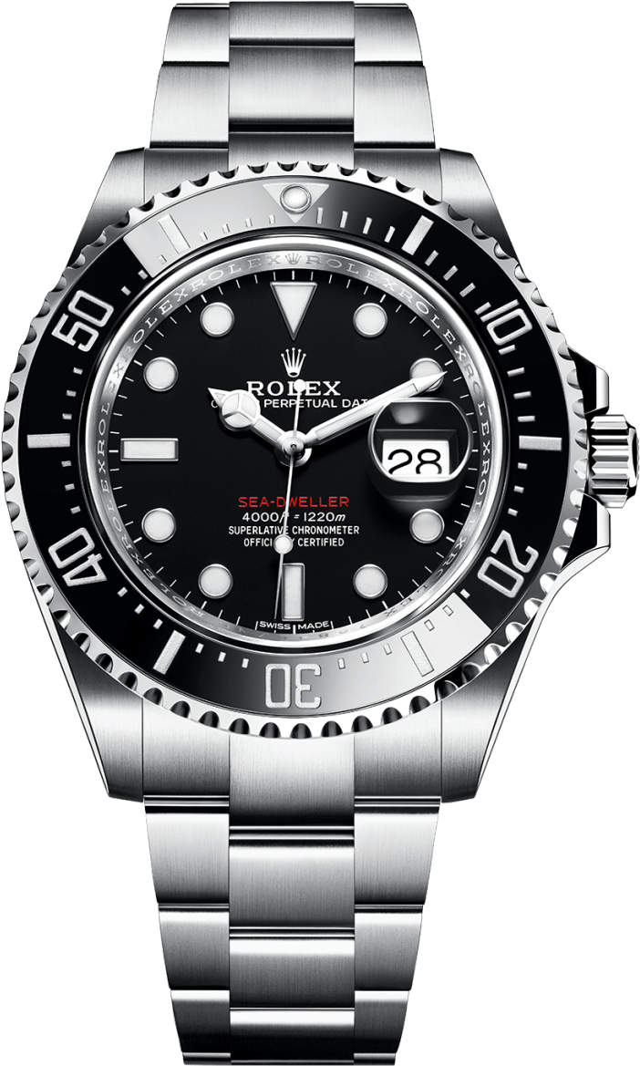 Rolex 2017 Sea Dweller - Rolex Sea Dweller Black 126600 (891x1200), Png Download