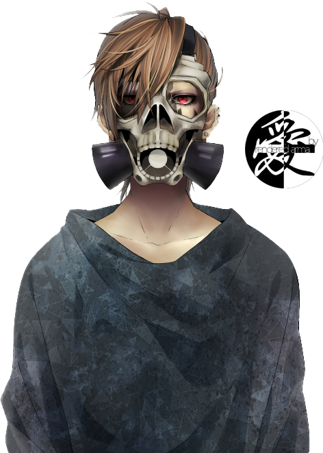 Mask Render By Armagaten-d6m7ypk - Gas Mask Anime Art (472x661), Png Download