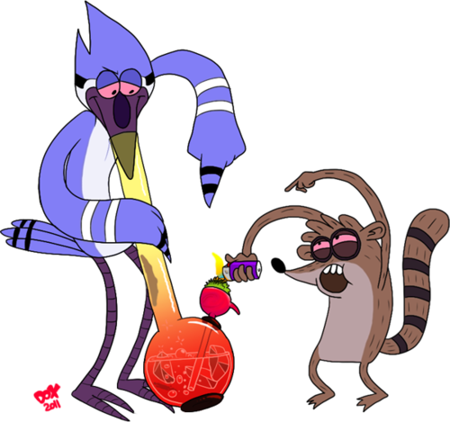 Clipart Info - Mordecai And Rigby Weed (500x469), Png Download
