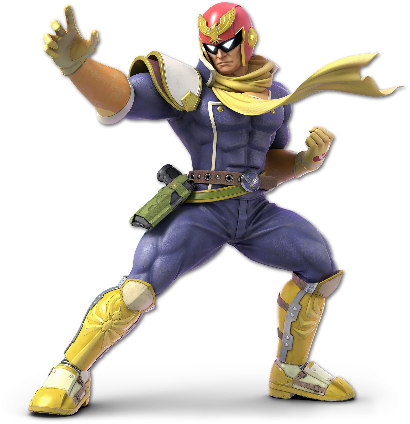 16/16 Ryu, Cloud Strife, Bayonetta, And Inkling - Captain Falcon Smash Ultimate (1161x1200), Png Download