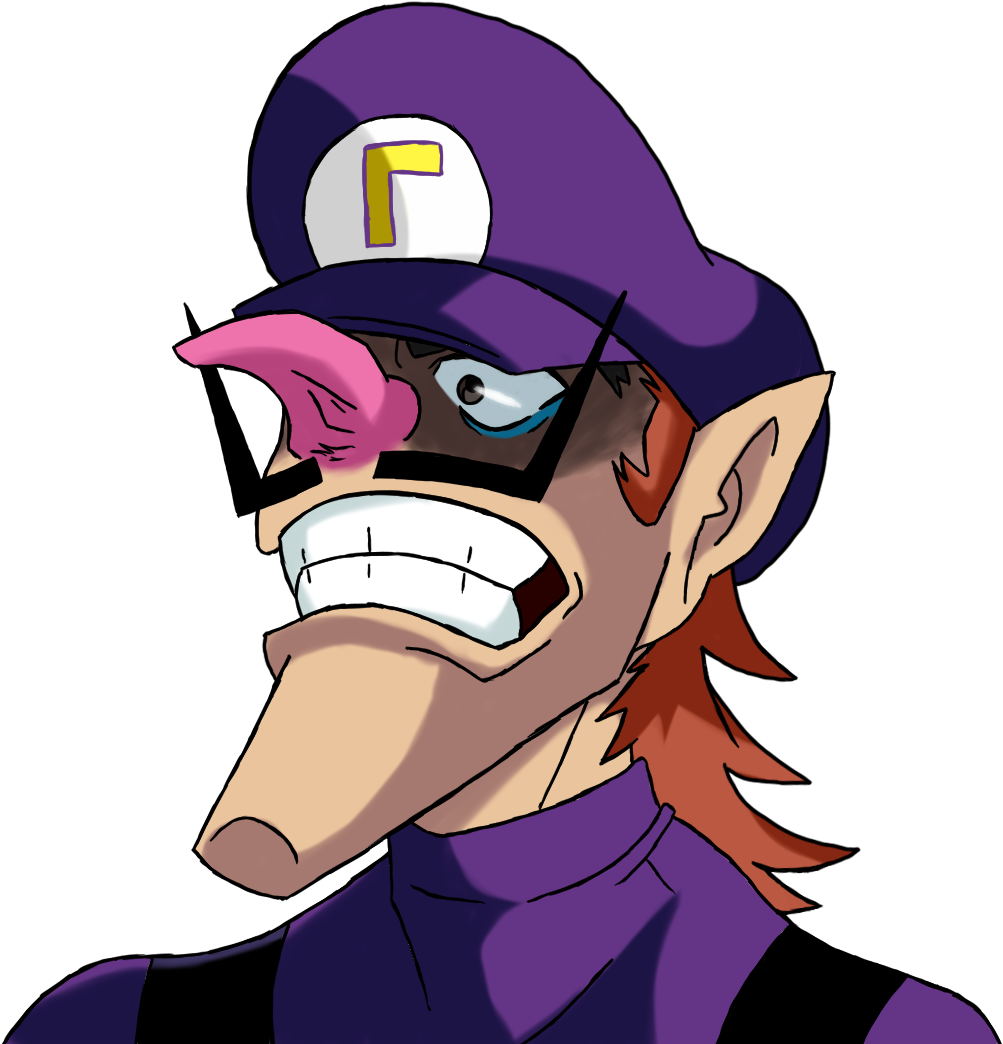 Edgy Anime Waluigi - Anime Waluigi (1187x1080), Png Download
