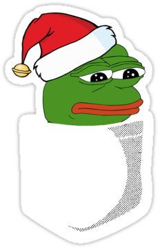 Pocket Sad Santa Pepe Frog - Santa Pepe Png (375x360), Png Download