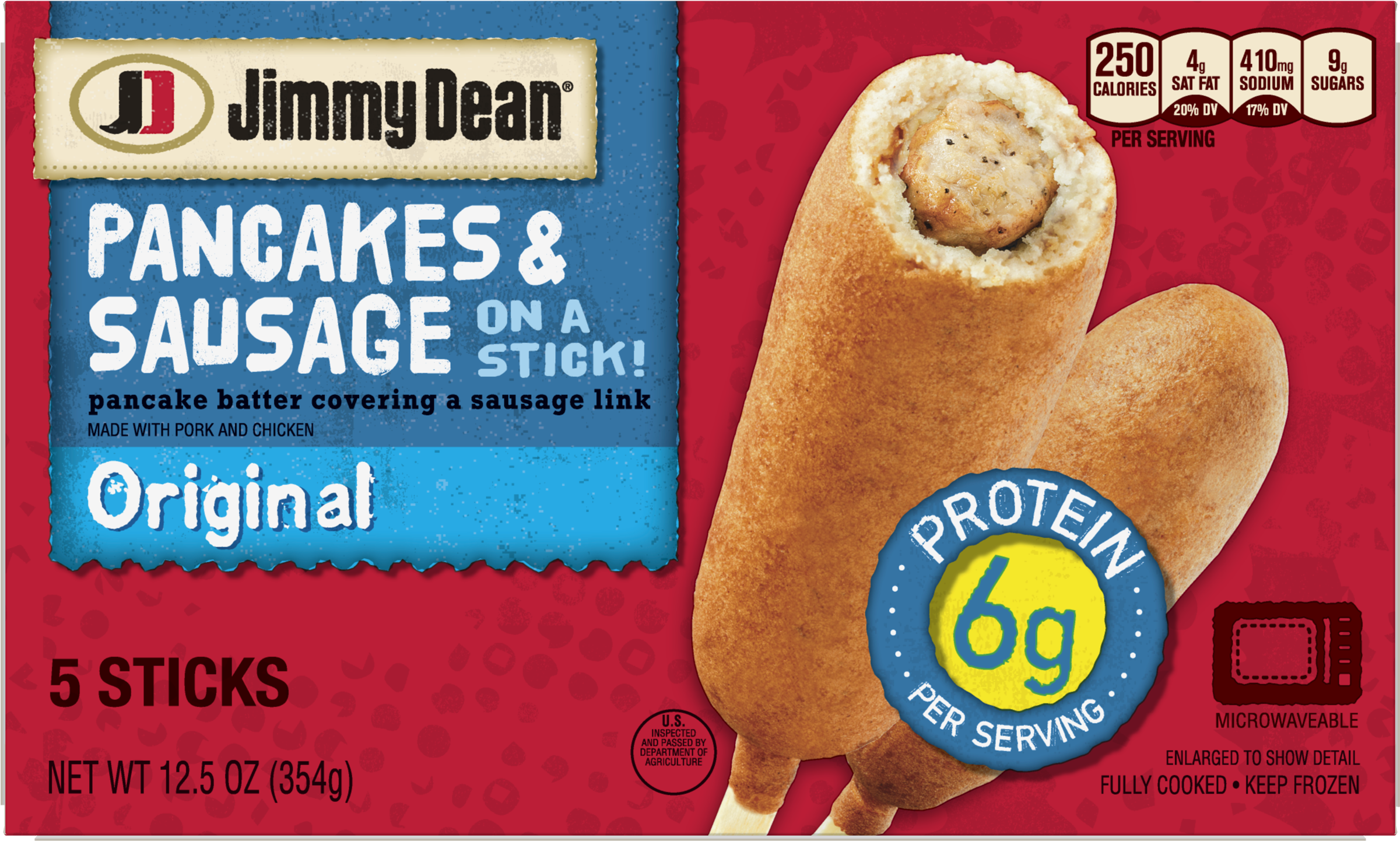 Jimmy Dean® Pancakes And Sausage On A Stick, Original, - Jimmy Dean Original Pancakes & Sausage (2400x2400), Png Download