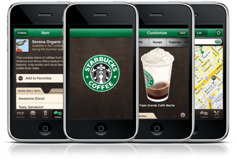 Starbucks Mobile App (480x340), Png Download
