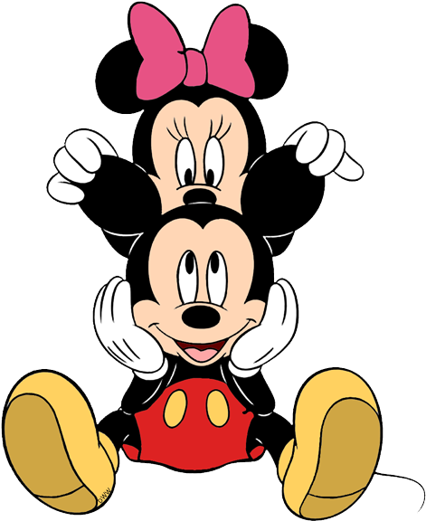 Mickey Amp Minnie Mouse Clip Art 4 Disney Clip Art - Dibujo De Minnie Y Mickey (485x585), Png Download