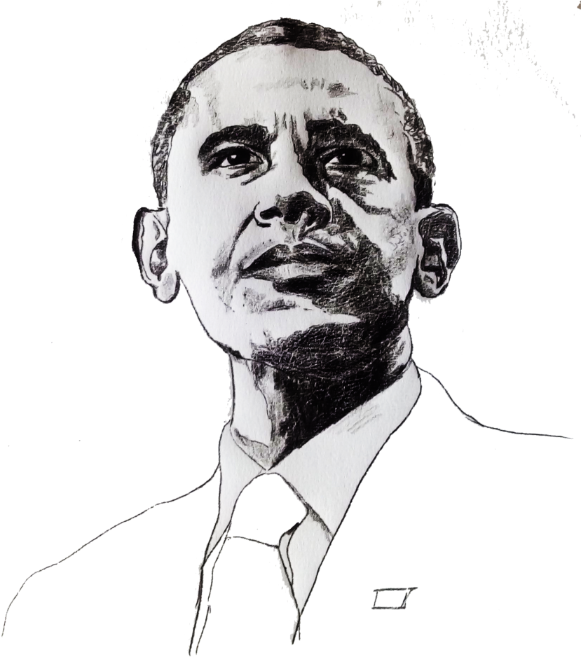 Barack Obama - Sketch (848x1024), Png Download