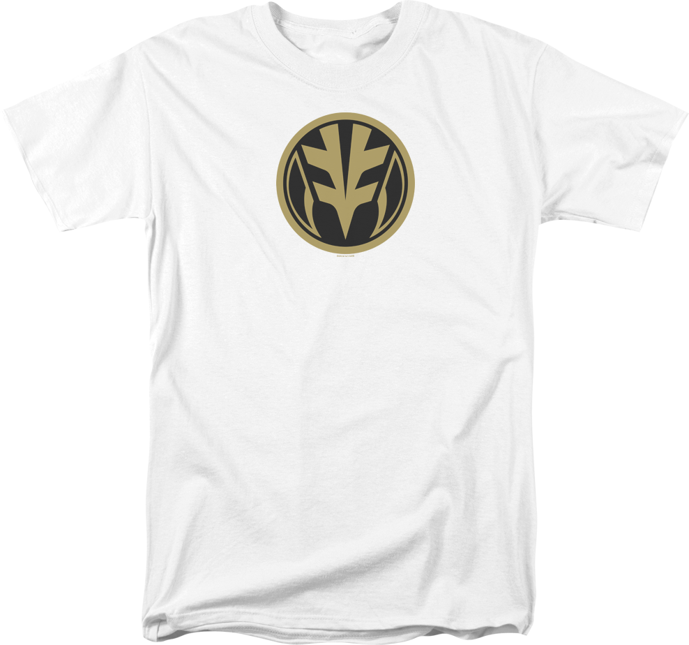 White Ranger Power Coin Mighty Morphin Power Rangers - Seas The Day Mens Shirt (988x924), Png Download