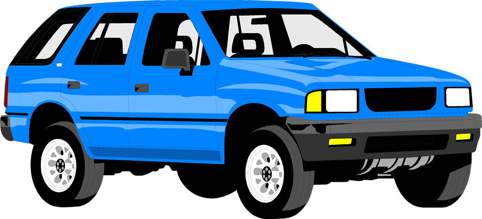 Blue Car Clipart Suv - Blue Suv Clip Art (958x437), Png Download