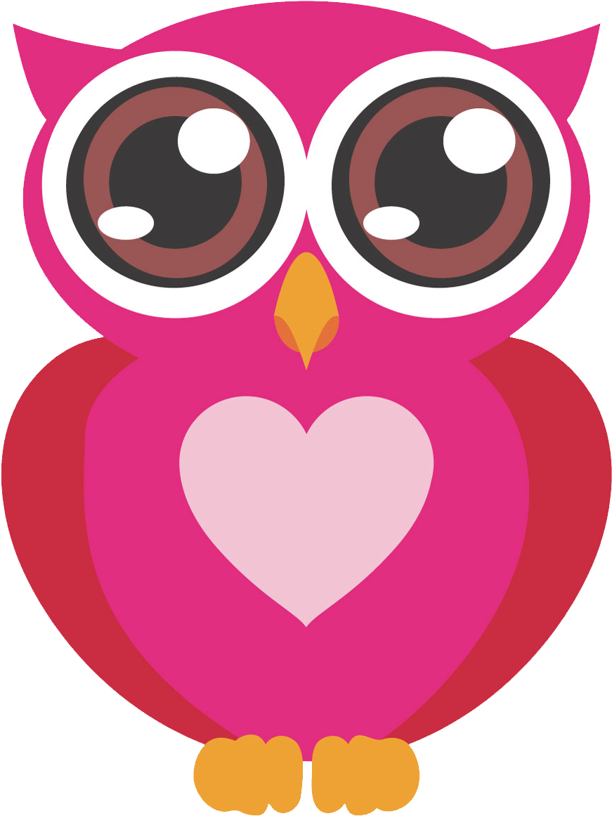 Corujinha Rosa 13 - Cartoon Owls With Big Eyes (1010x1200), Png Download
